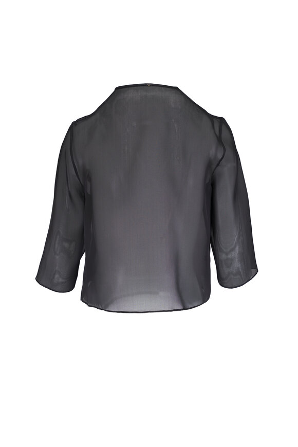 Peter Cohen Spanish Black Silk Organza Cardigan - view 2
