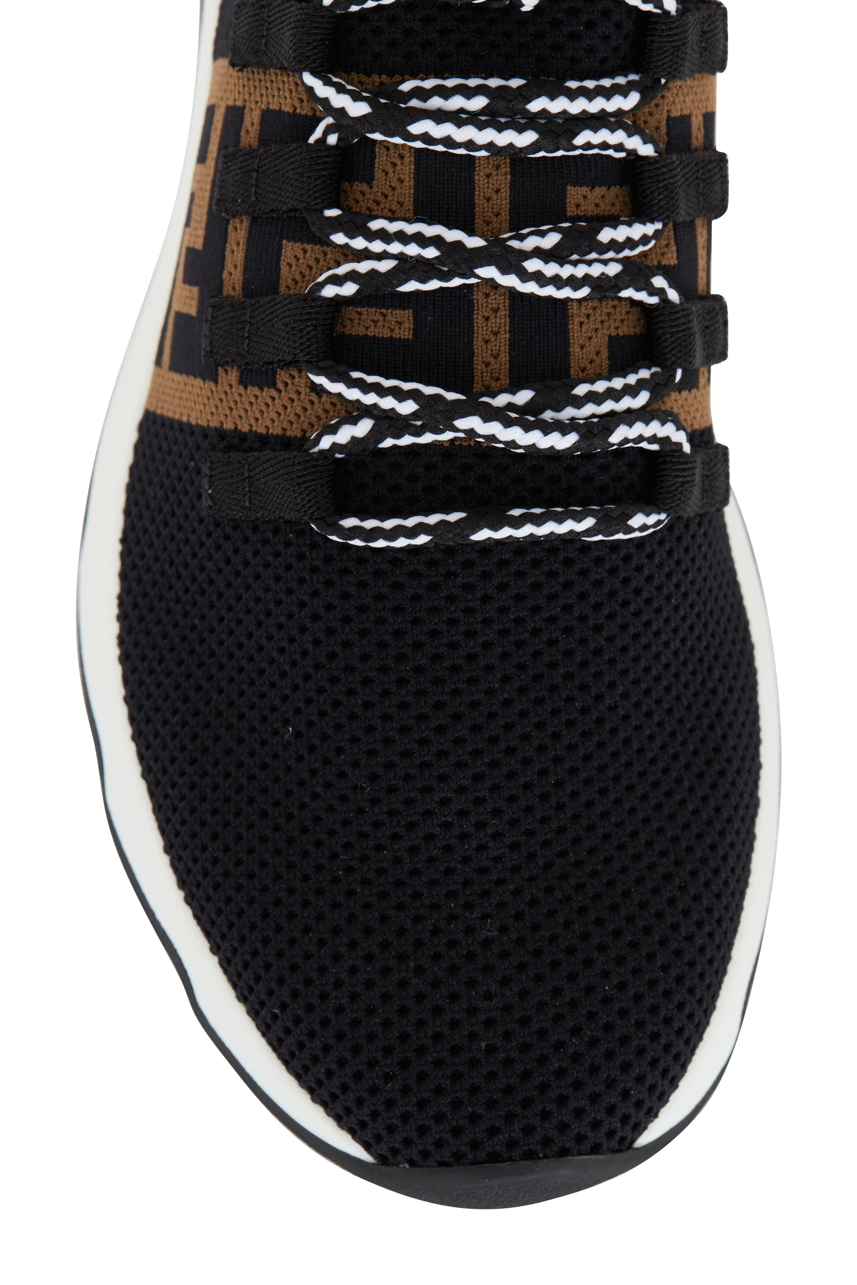 スニーカー FENDI FF KNIT SNEAKERS FENDI Stretch Knit Jacquard FF Lace-Up Sock Sneakers 38