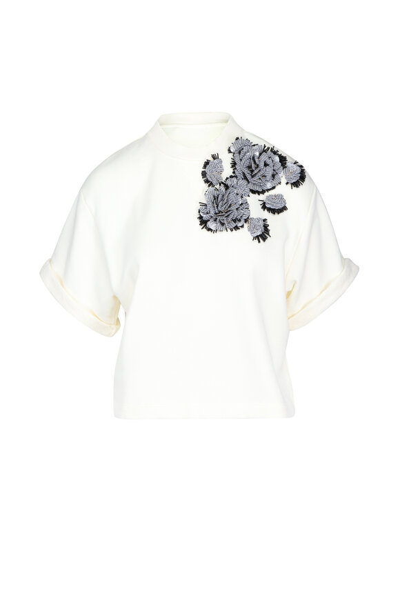 Ulla Johnson Cove Cream Embroidered Top