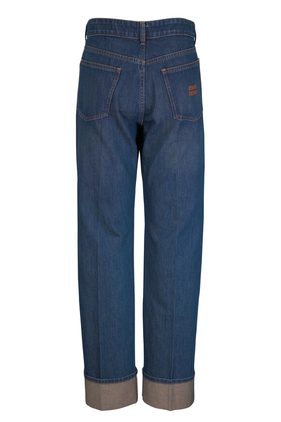 Miu Miu Denim Cuff Straight Leg Jean - view 3