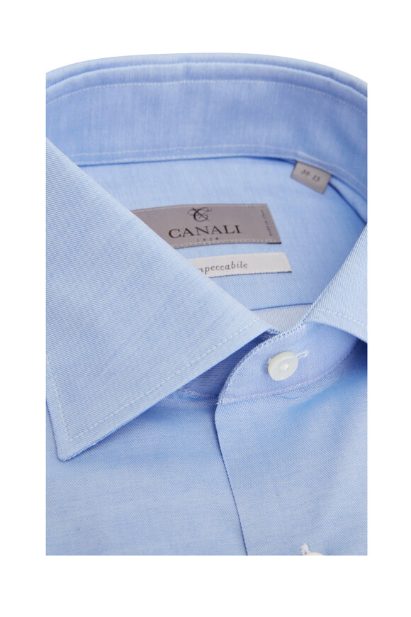 Canali - Blue Impeccabile Cotton Twill Dress Shirt