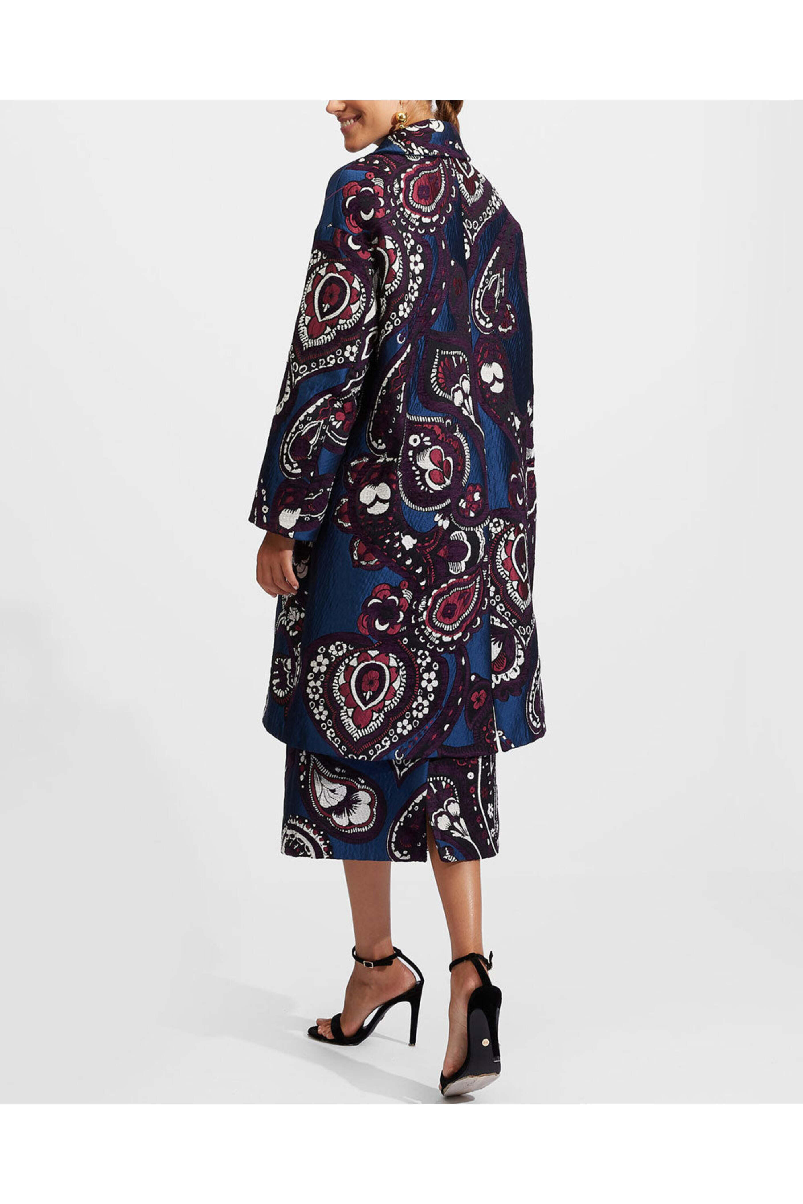 La DoubleJ - Paisley Blu Boxy Coat
