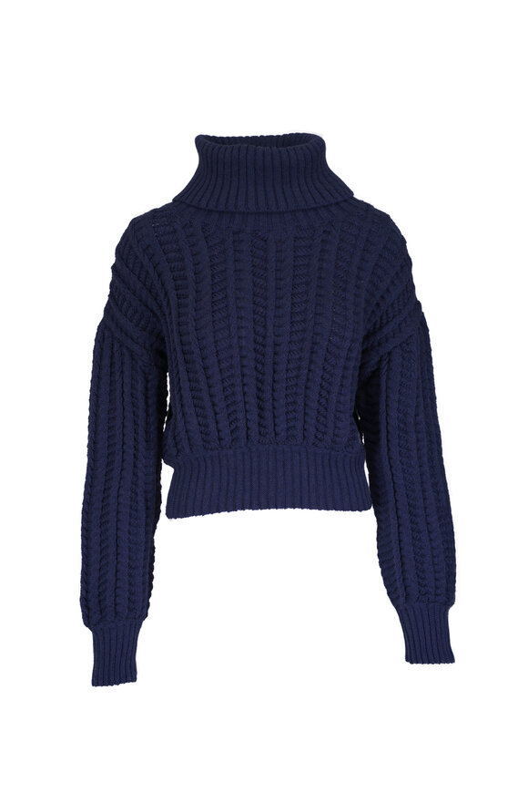 KZ_K Studio Kusari Navy Blue Cable Knit Sweater