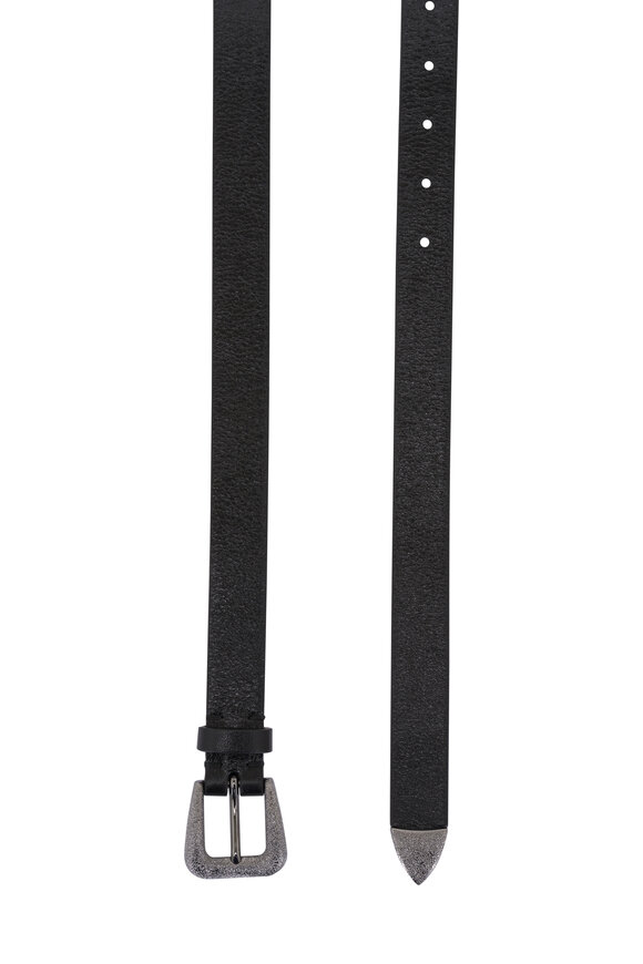 Brunello Cucinelli - Black Leather Belt | Mitchell Stores