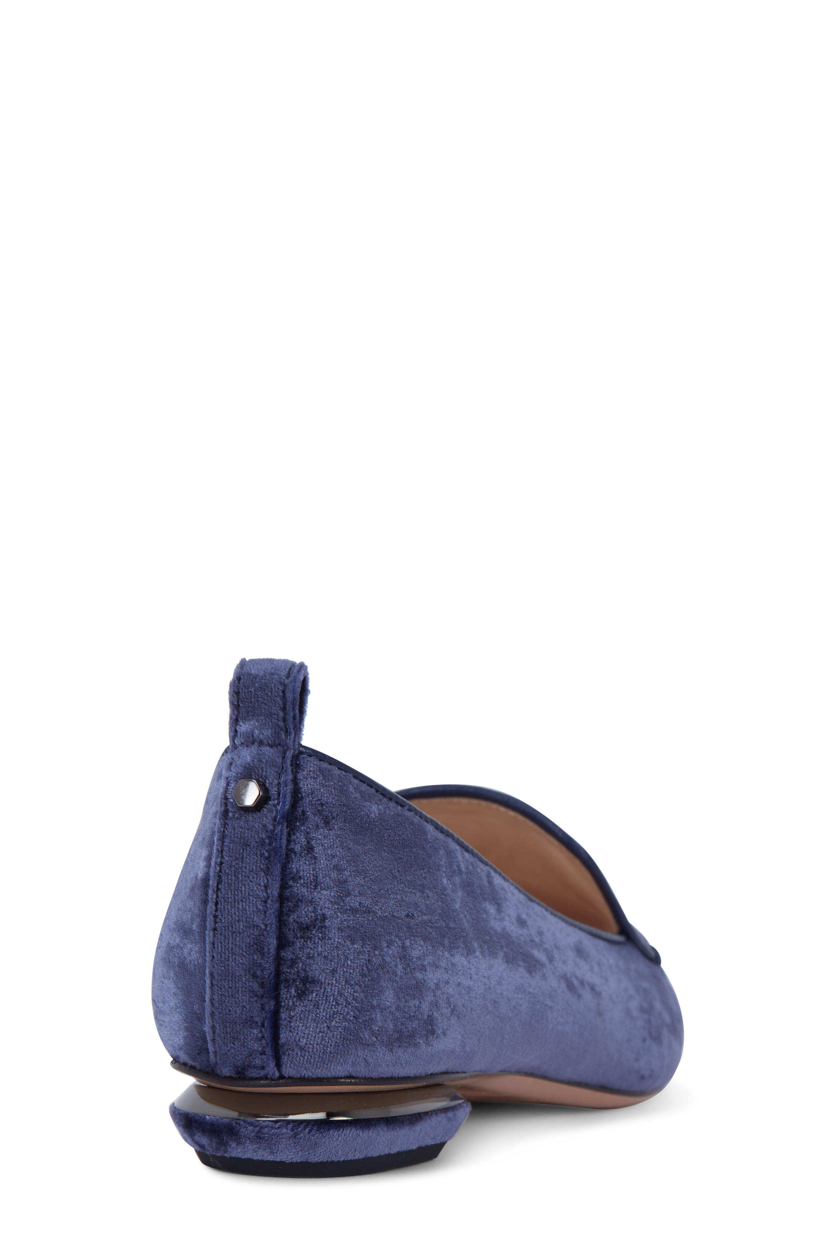 Nicholas Kirkwood - Beya Navy Blue Velvet Loafer