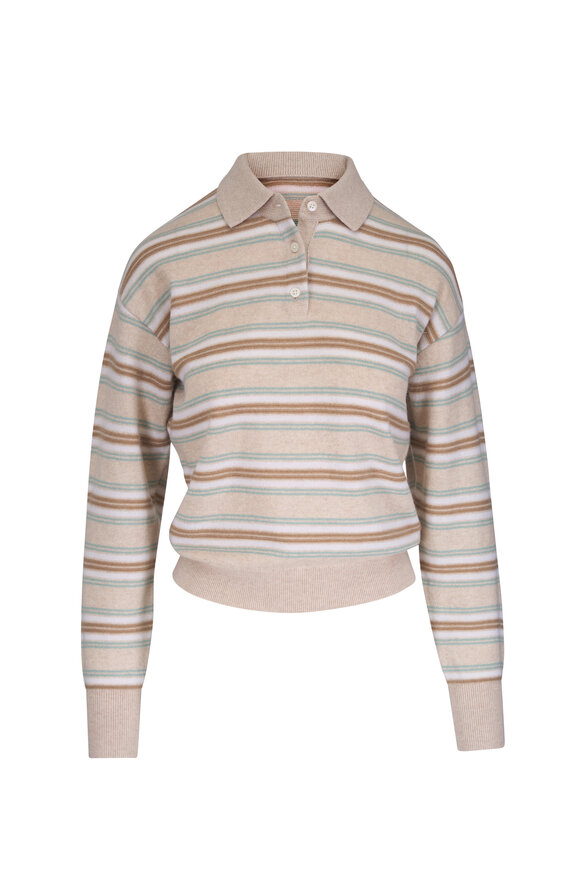 Guest in Residence Sandstone Collegiate Stripe Polo - view 1