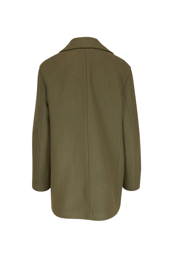 Classic wool blend store car coat with inset bib vince camuto