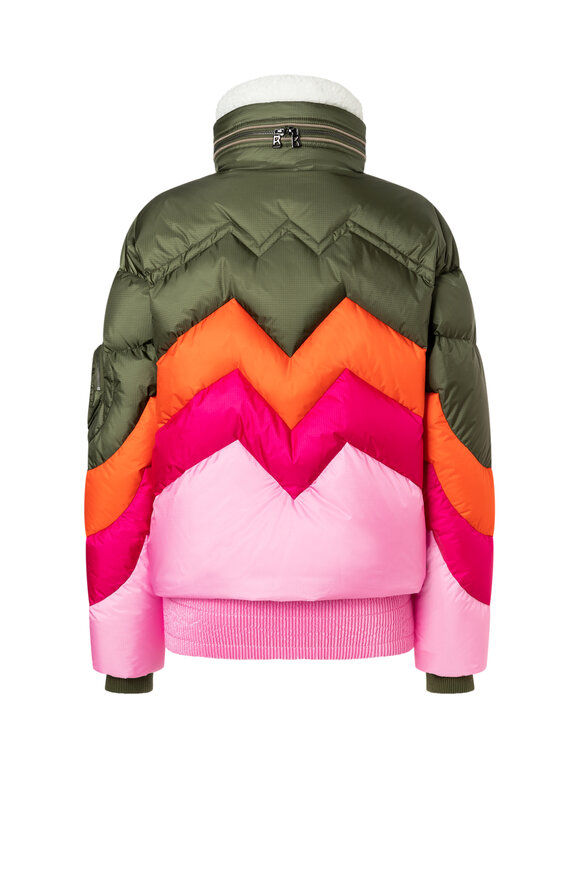 Bogner - Vanja Olive, Orange & Pink Chevron Ski Jacket