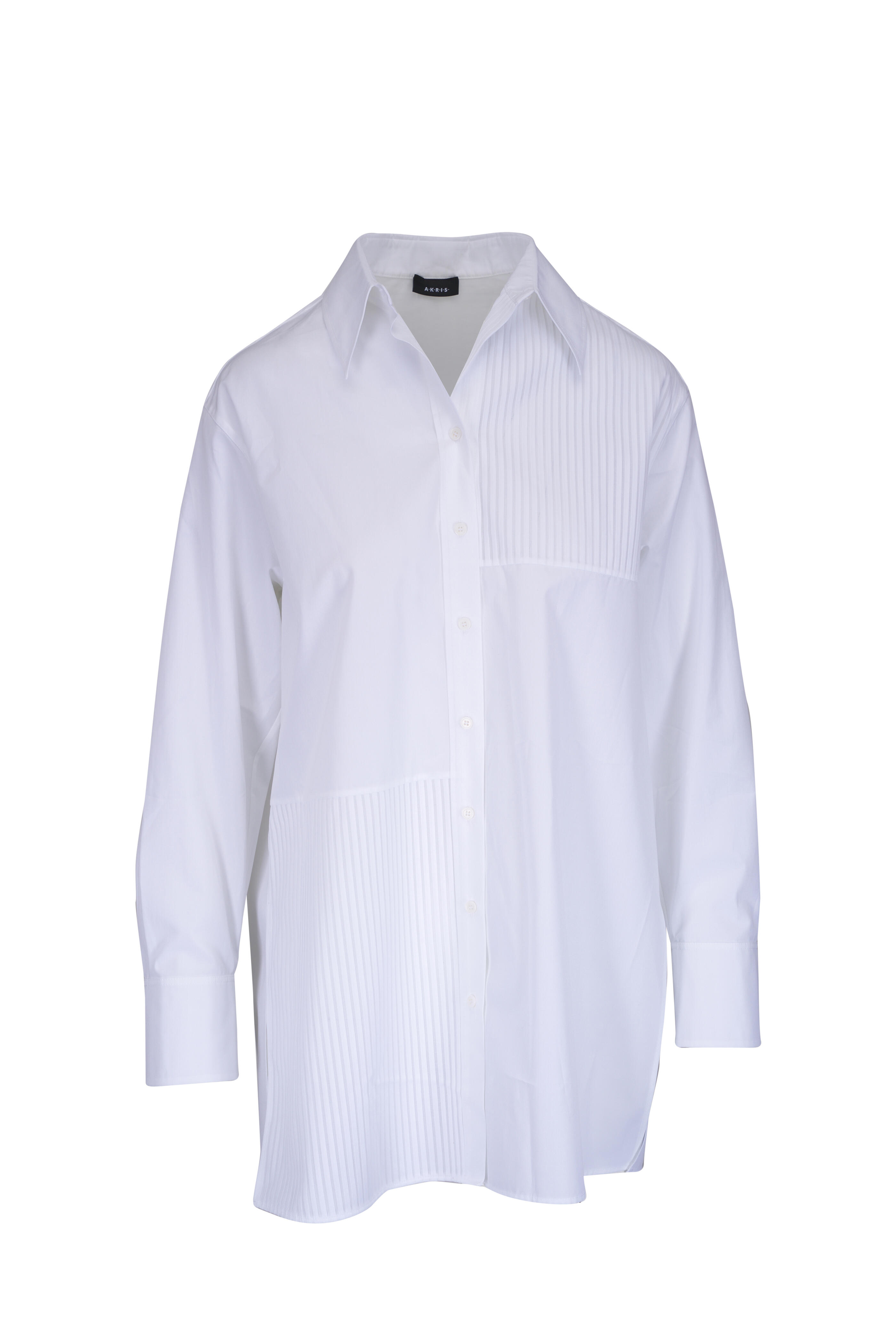Akris - White Pleated Cotton Voile Oversized Shirt