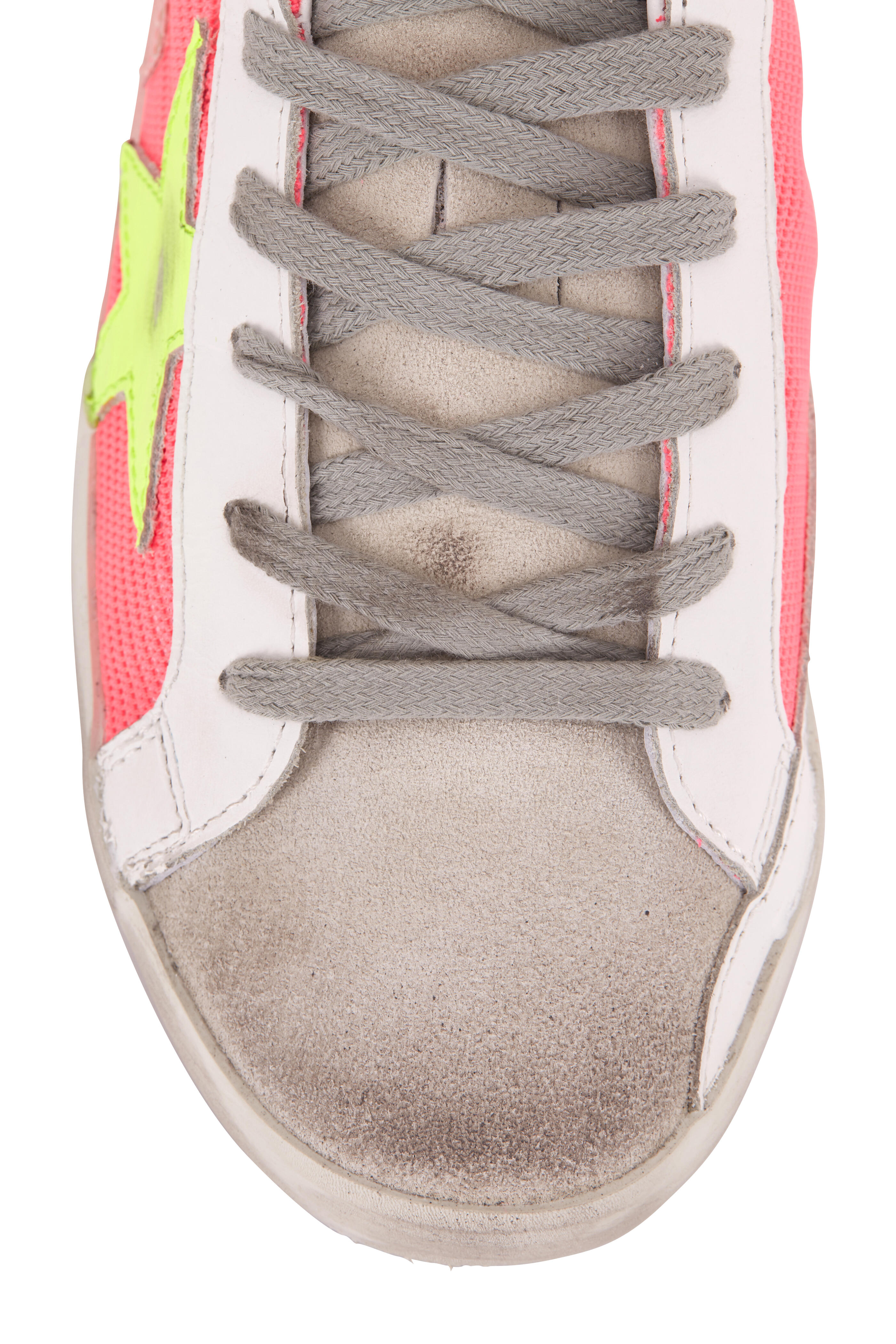 Golden Goose - Superstar Salmon Mesh Yellow Star Sneaker