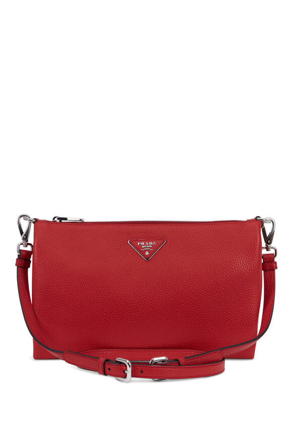 Prada - Red Vitello Leather Crossbody