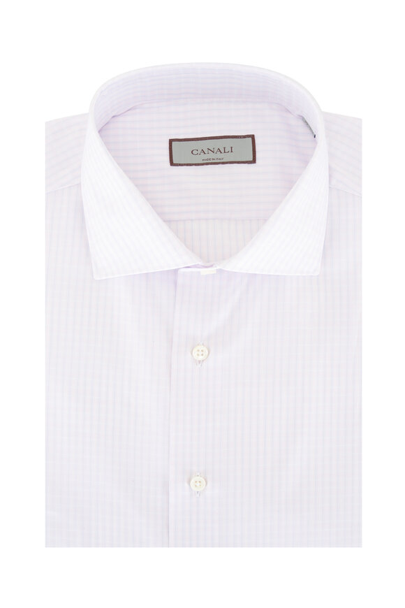 Canali - Light Pink & Blue Check Sport Shirt