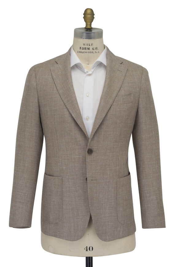 Maurizio Baldassari - Tan Wool, Silk & Linen Sportcoat 