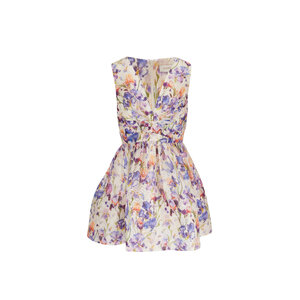 Zimmermann - Tama Iris Print V-Neck Mini Dress | Mitchell Stores
