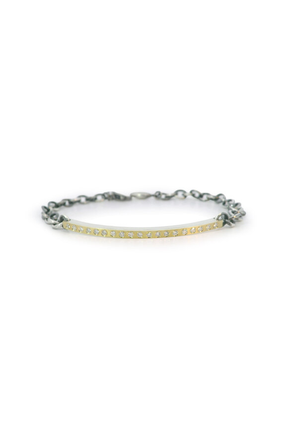 Rene Escobar Small Diana ID Two Tone Chain Bracelet