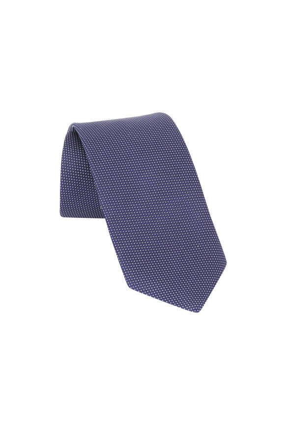 Eton - Navy Blue Dot Silk Necktie