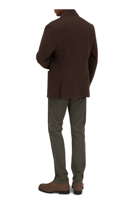 Fedeli Brown & Navy Double-Faced Cashmere Jacket - view 4