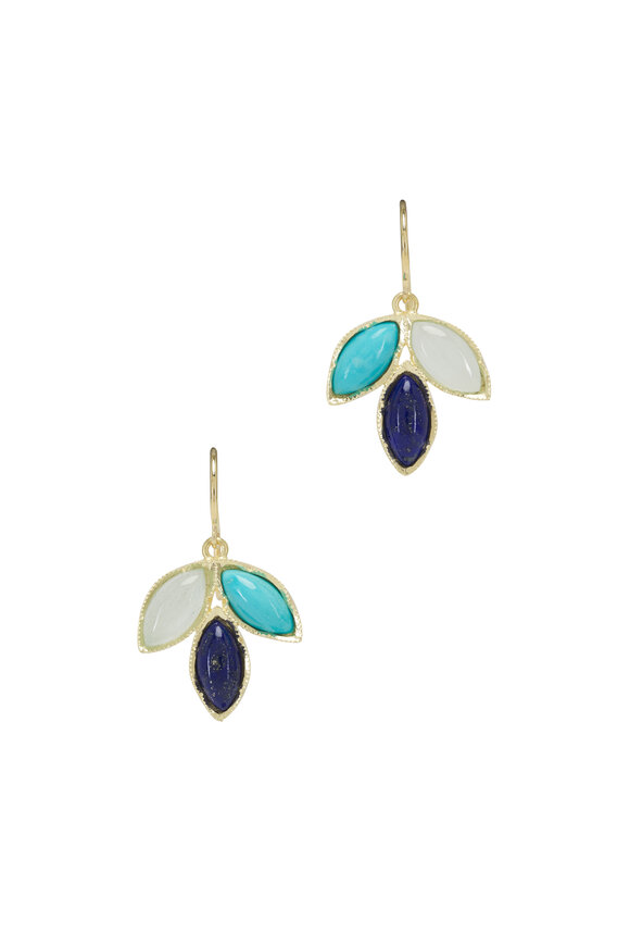 Irene Neuwirth - Aquamarine, Turquoise & Lapis Drop Earrings