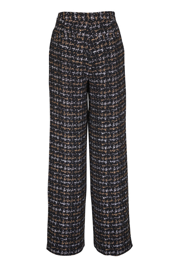 L'Agence - Livvy Black & Tan Tweed Straight Leg Pant