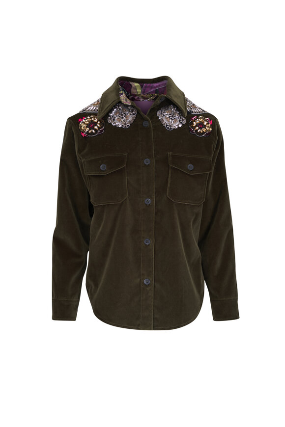 La DoubleJ Better Than Your Boyfriends Green Velvet Jacket