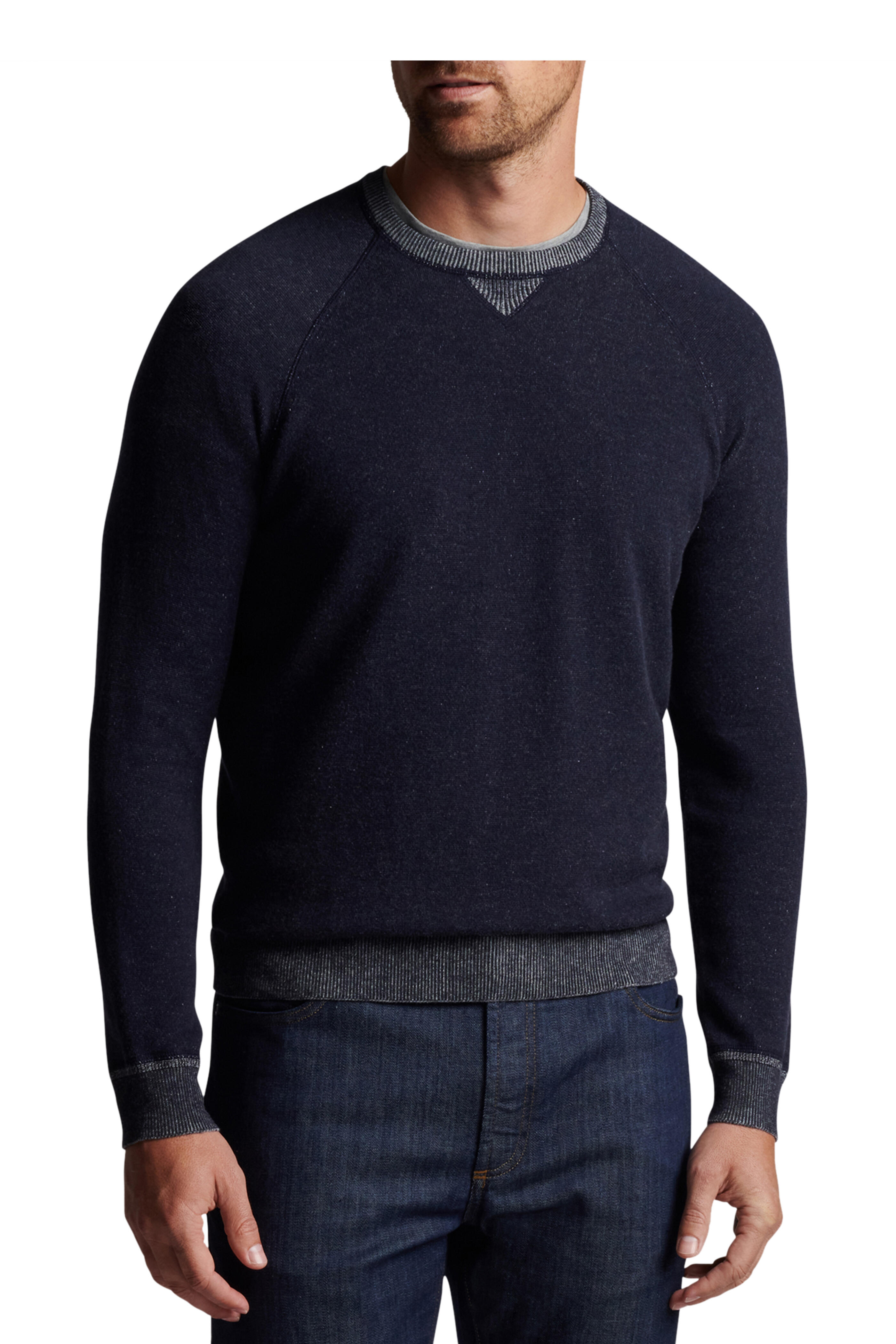 Peter Millar - Hartford Navy Crewneck Sweater | Mitchell Stores