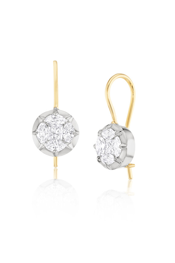 Nam Cho 18k White & Yellow Gold Diamond Drop Earring - view 1