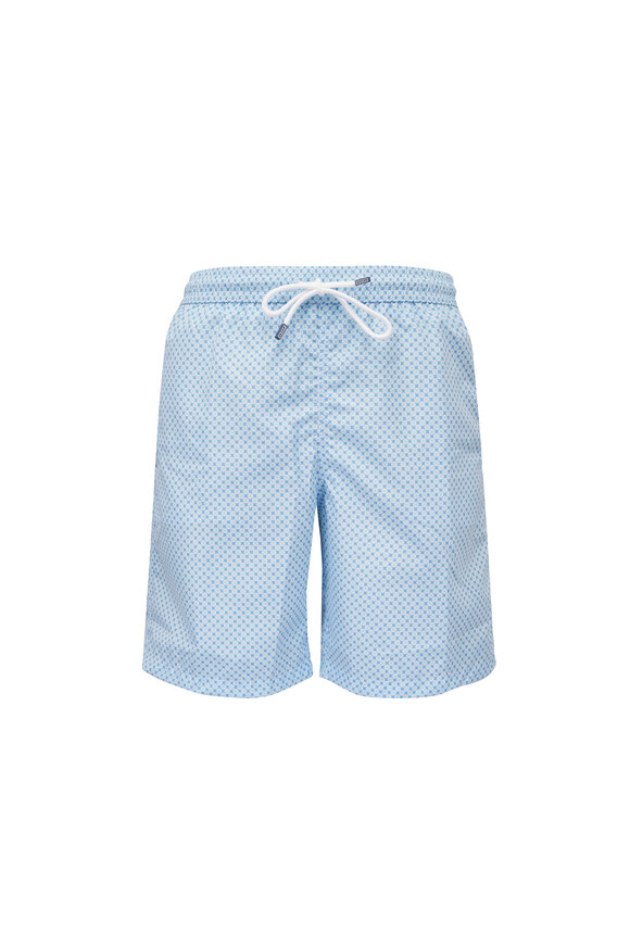 Fedeli Light Blue Medallion Swim Trunks