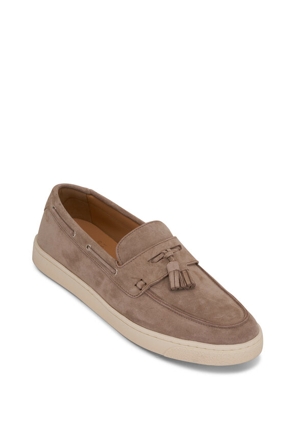 Brunello Cucinelli Beige Suede Tassel Moccasin 