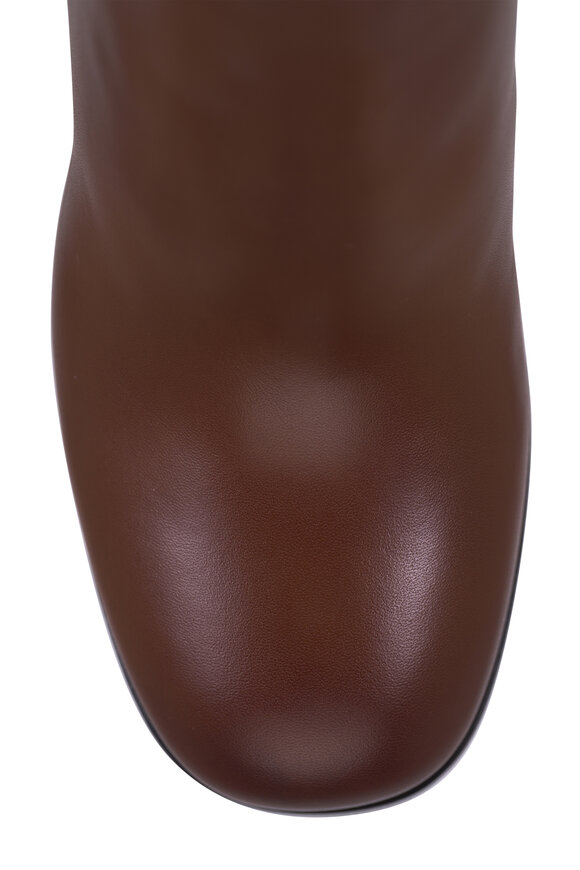 Santoni Gladys Dark Brown Leather Short Boot, 85mm - view 6
