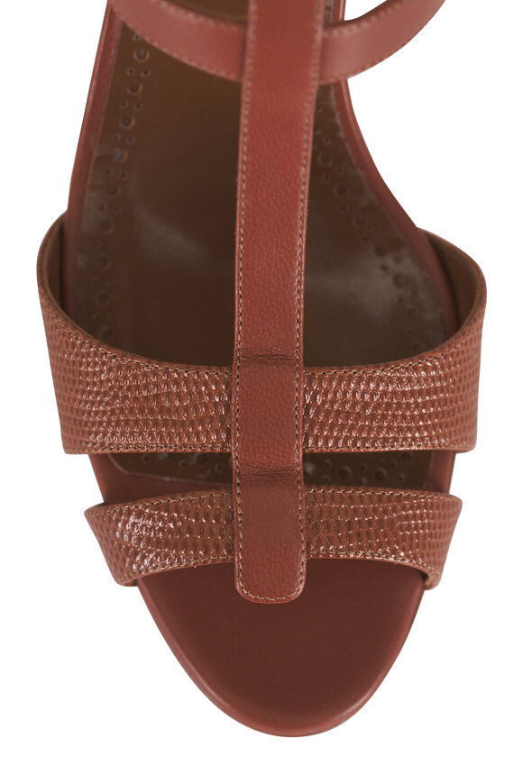 Manolo Blahnik Retauxlo Medium Brown Leather Sandal, 70mm - view 5
