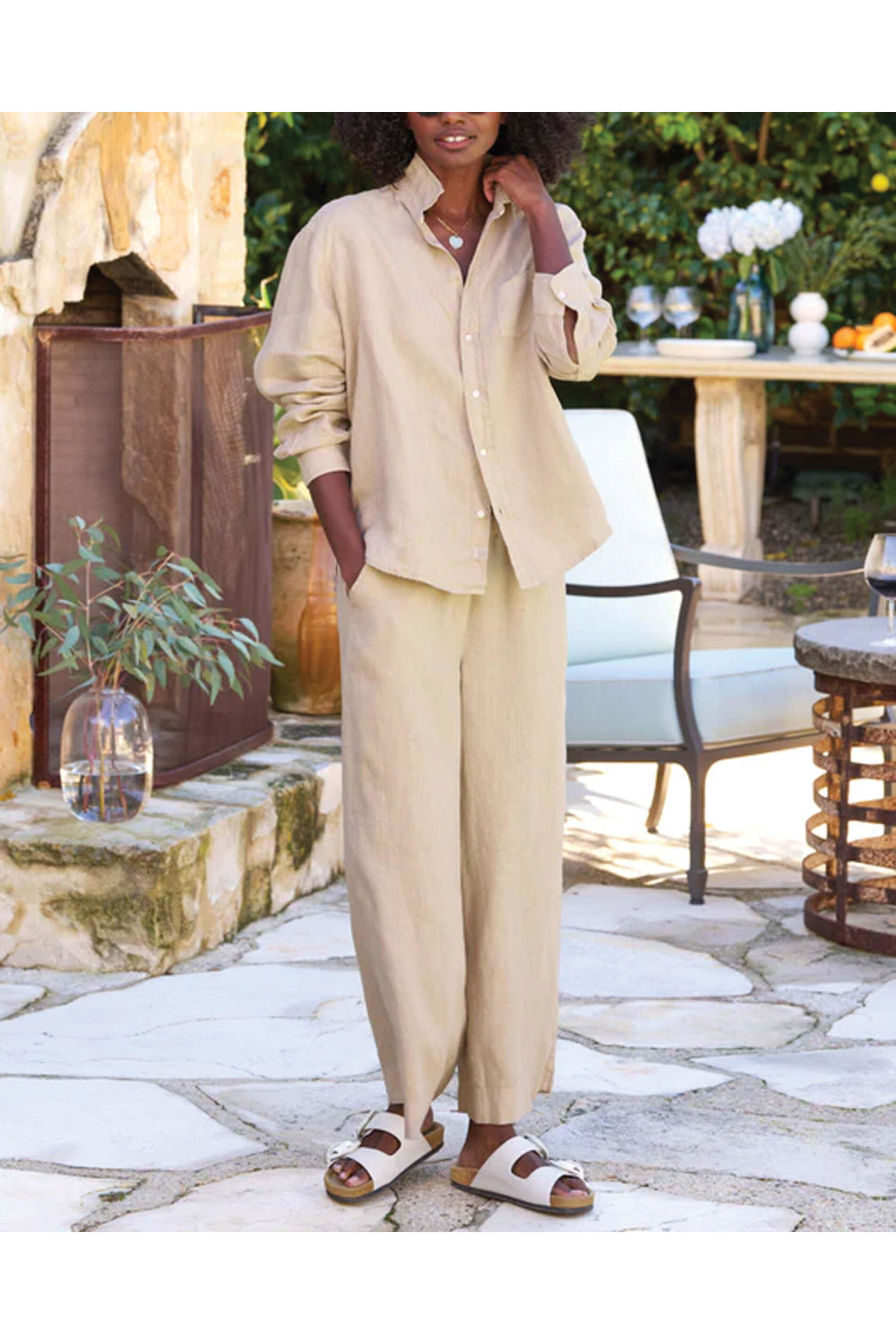 Frank & Eileen - Biscuit Linen Tuscany Getaway Set