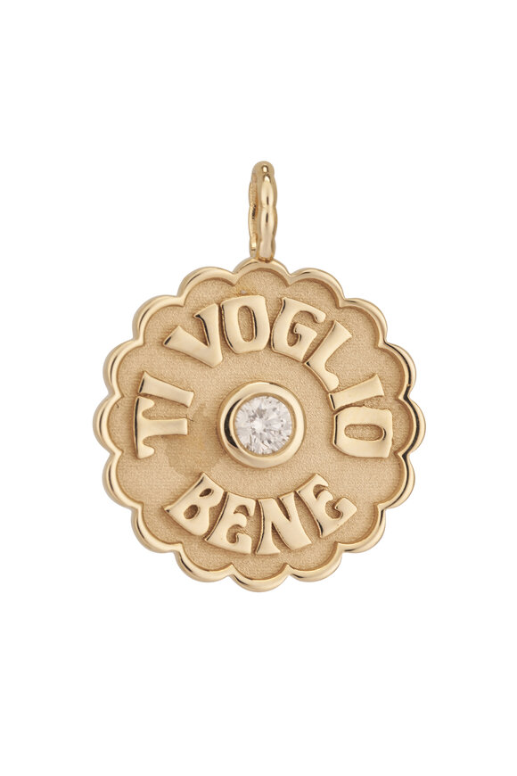 Marlo Laz 14k Yellow Gold Small Ti Voglio Bene Charm - view 1