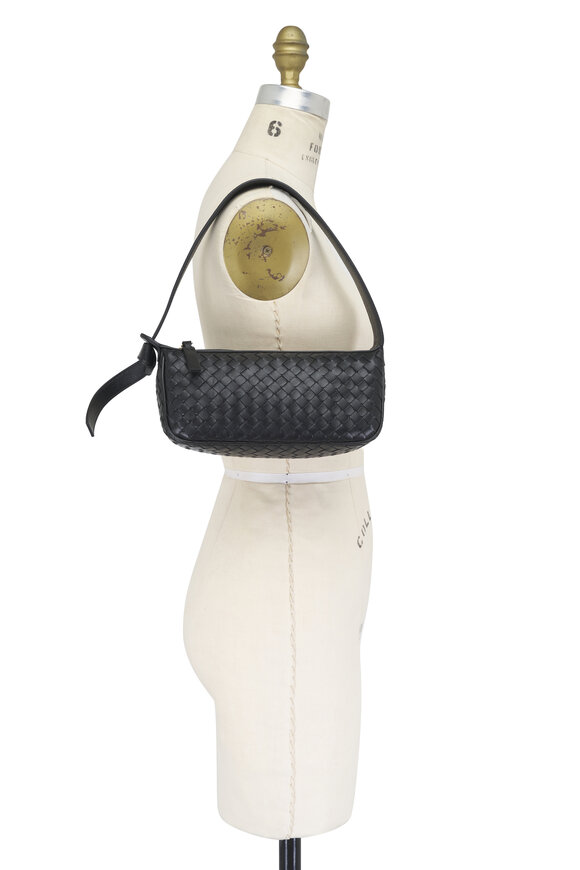 Bottega Veneta Nodo Black Intrecciato Leather Shoulder Bag - view 8