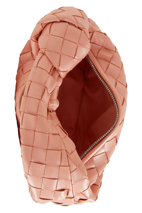 Bottega Veneta - Jodie Peachy Pink Woven Napa Leather Mini Knot Bag