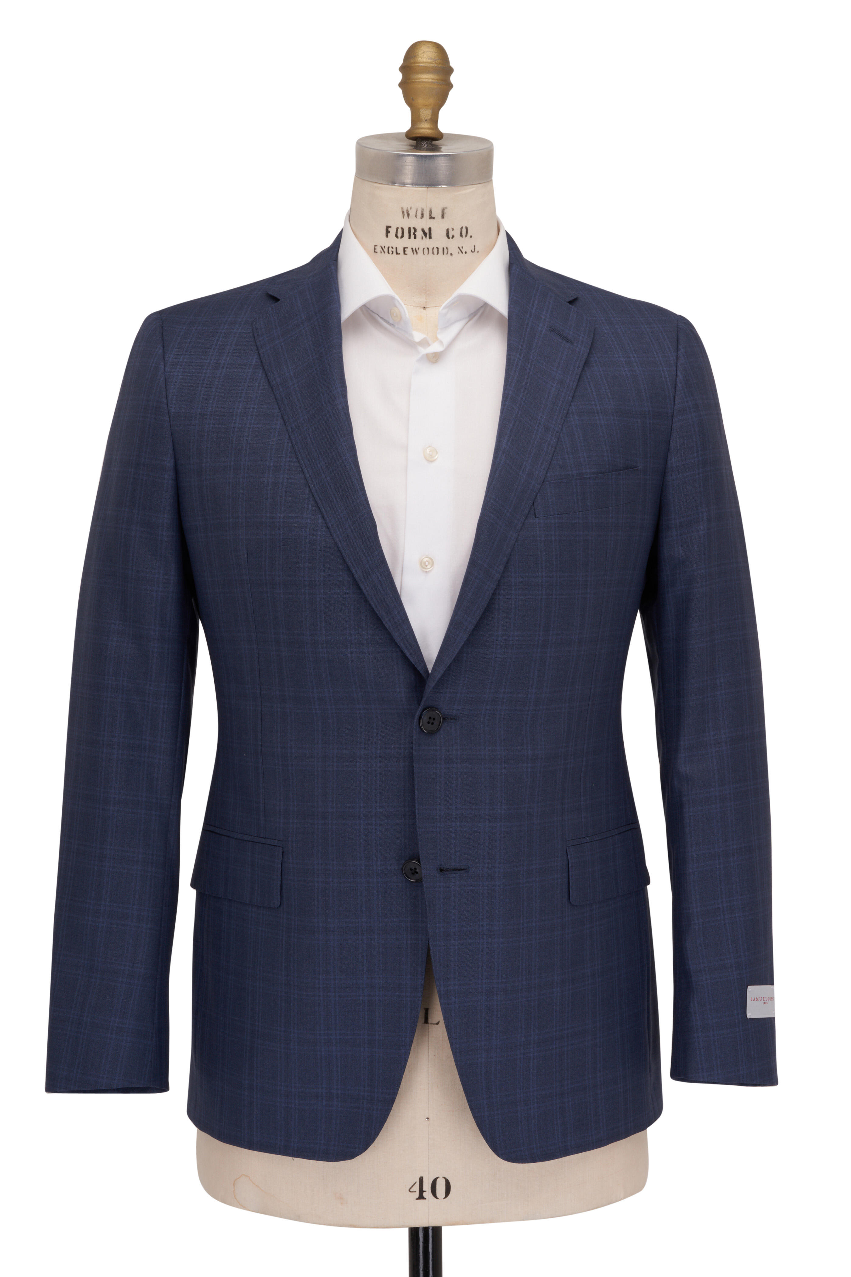 Samuelsohn - Navy Tonal Plaid Super 150's Wool Suit
