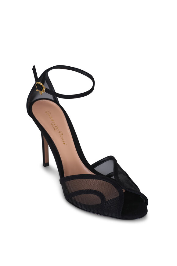 サンダル・ミュール BALMAIN Women Sandals EN1UH086LVITEAD Black Balmain - Suede Lips Sandal in Rouge | Mitchell Stores