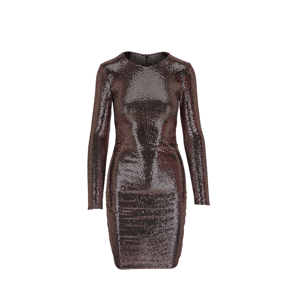 L'Agence - Sunny Black & Bronze Sequin Mini Dress