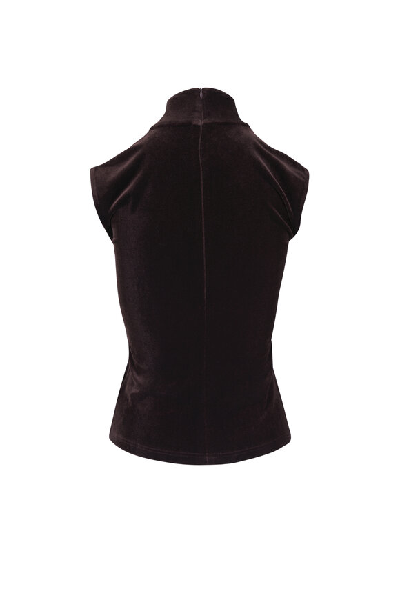 Akris Coffee Velvet Mockneck Top - view 2