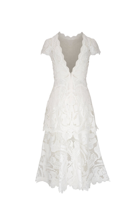 Jonathan Simkhai - Laura Signature Lace Applique Midi Dress 