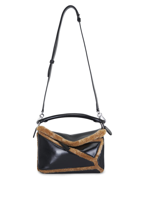 Loewe Small Puzzle Aviator Black & Brown Leather Bag - view 1