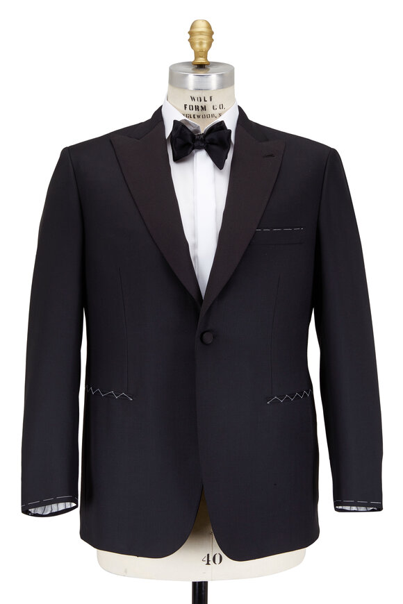 Brioni - Black Wool Peak Lapel Tuxedo 