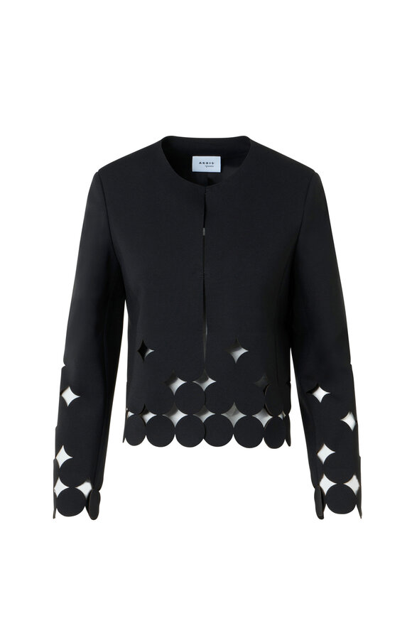 Akris Punto Black Cut Out Dot Boxy Jacket - view 1