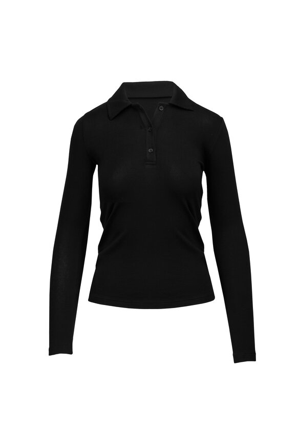 Agolde Amos Black Knit Polo - view 1