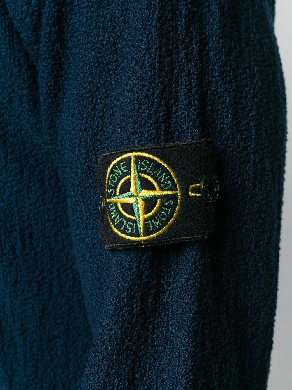 Stone Island - Navy Blue Boucle Hoodie
