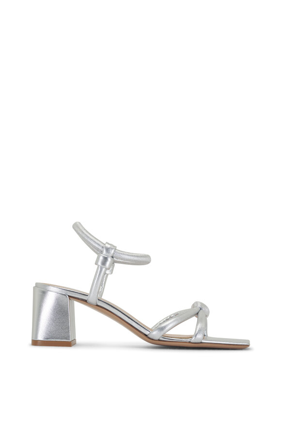 Gianvito Rossi - Silver Leather Ankle Strap Sandal, 55mm