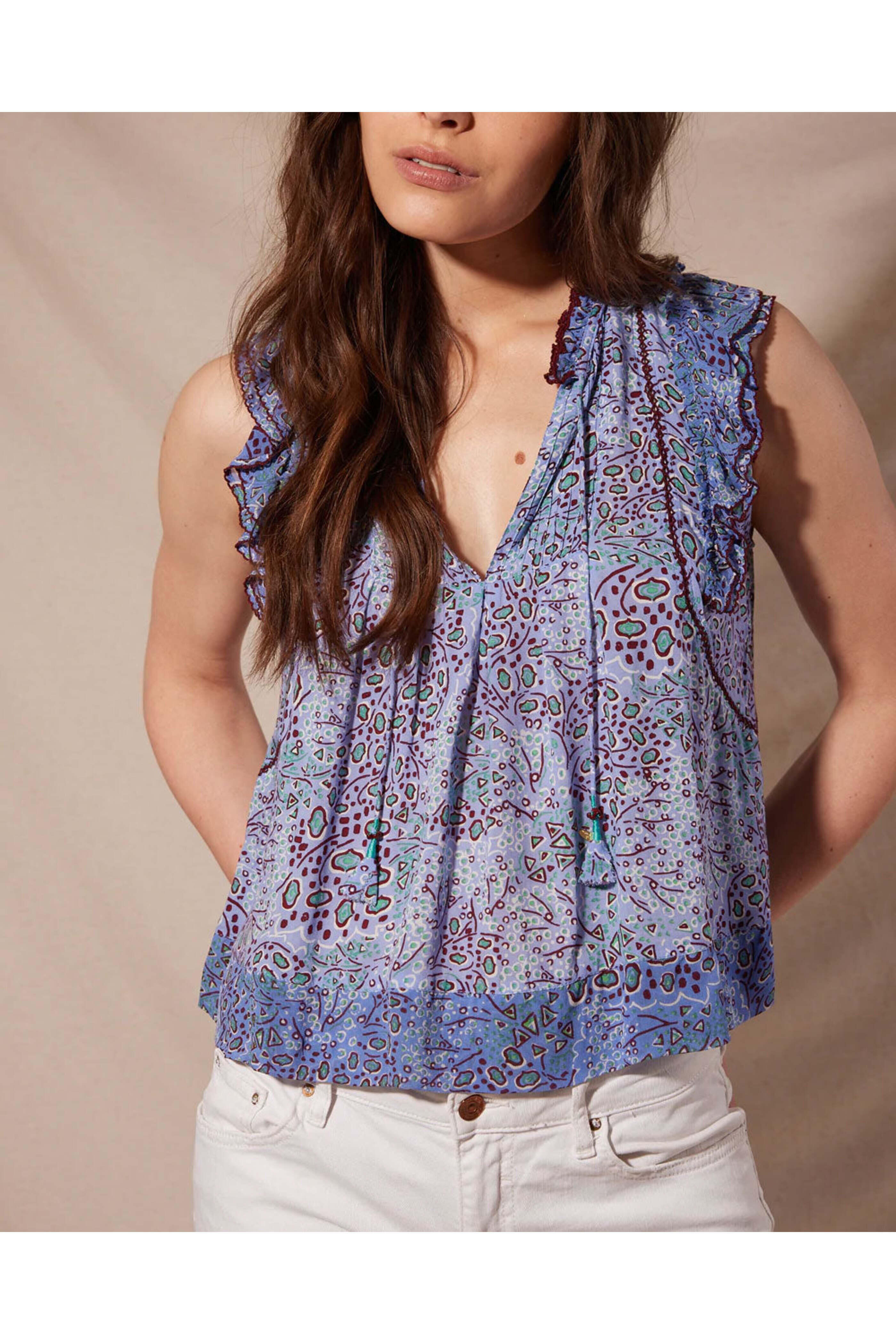 Poupette St Barth - Blue Nenufar Paulina Blouse