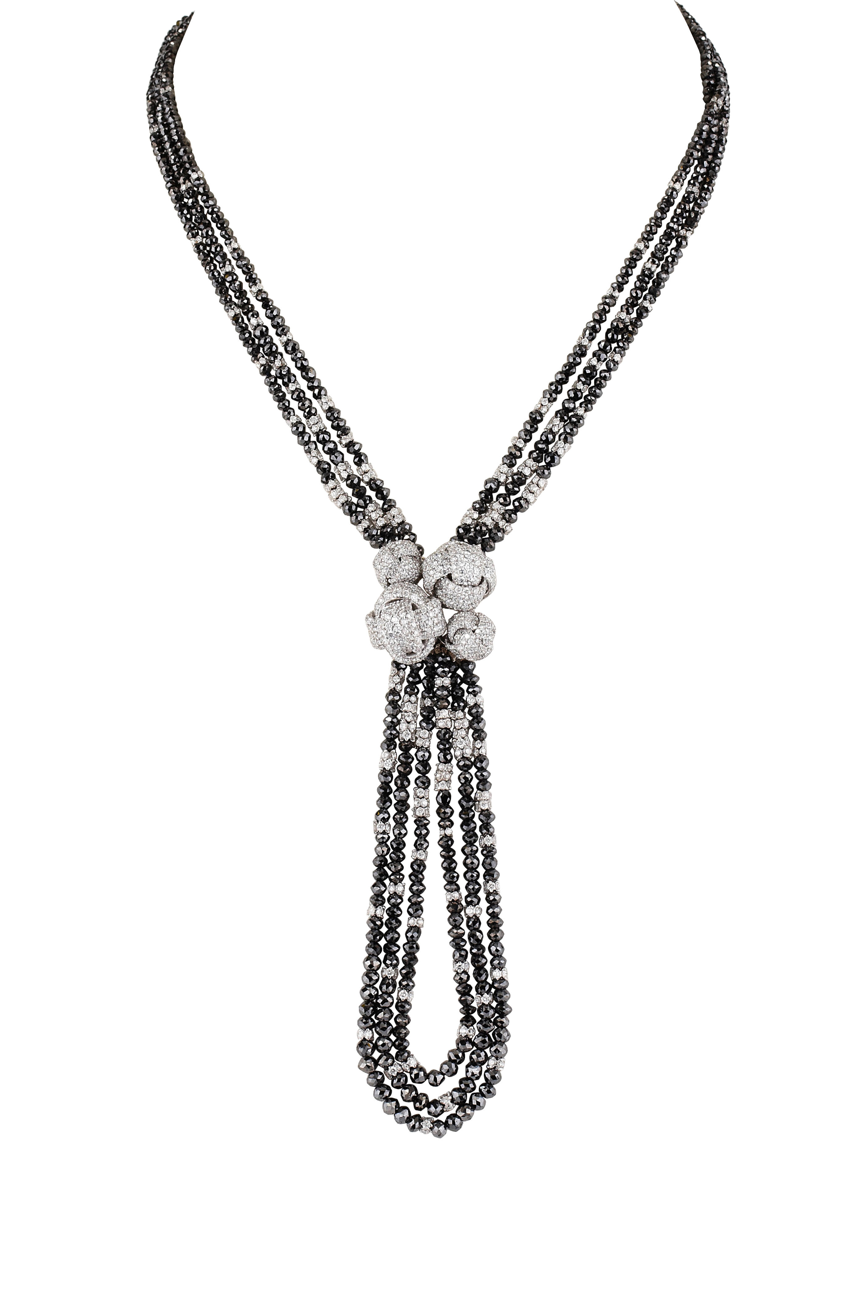 Mariani - 18K White Gold Black & White Diamond Necklace
