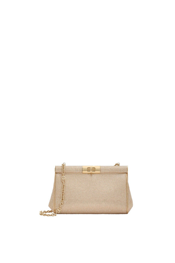 Dolce & Gabbana Small Marlene Neutral Rhinestone Shoulder Bag