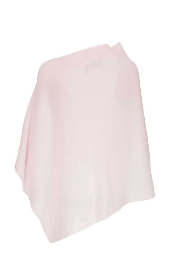 Kinross - Chiffon Pink Ribbed Cashmere Poncho 