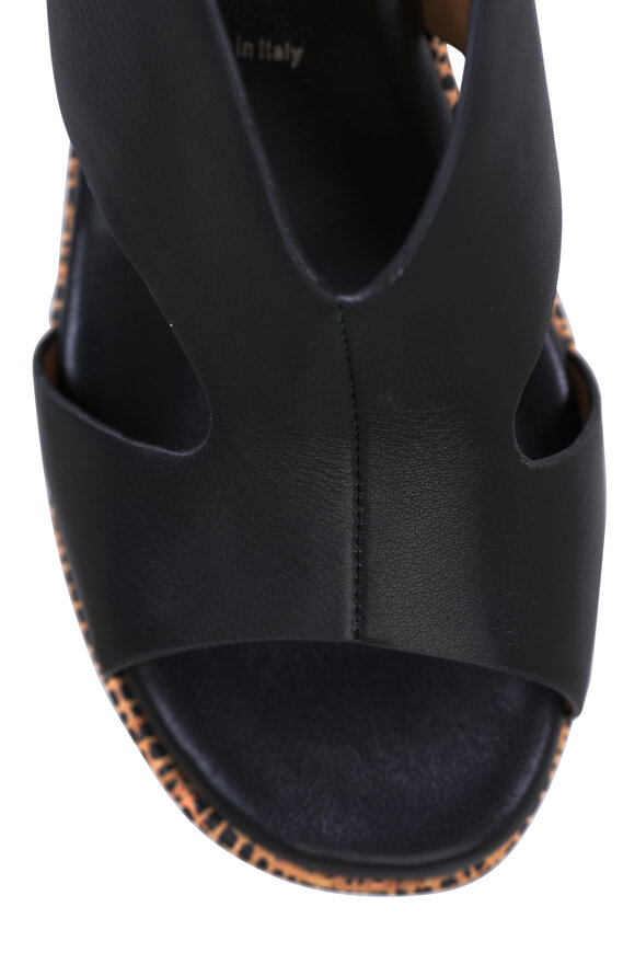 Ron White Dacota Onyx Leather Wedge Sandal, 80mm - view 4